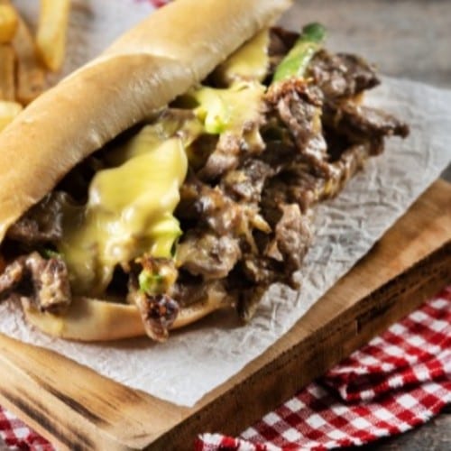 Classic Cheesesteak Sandwich.