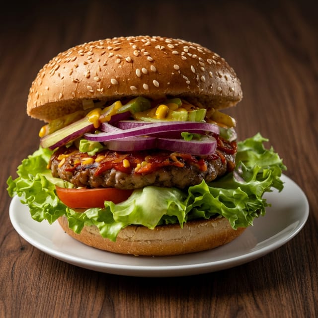 Bussin' Bacon Burger Vegan.