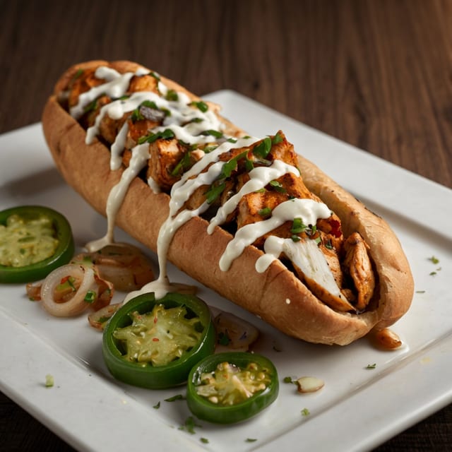 Large Chicken Tikka Cheesesteak.